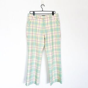 IJP Ian Poulter Design Men’s Yellow Blue Wool Blend Spring Pastel Plaid Golf Pan